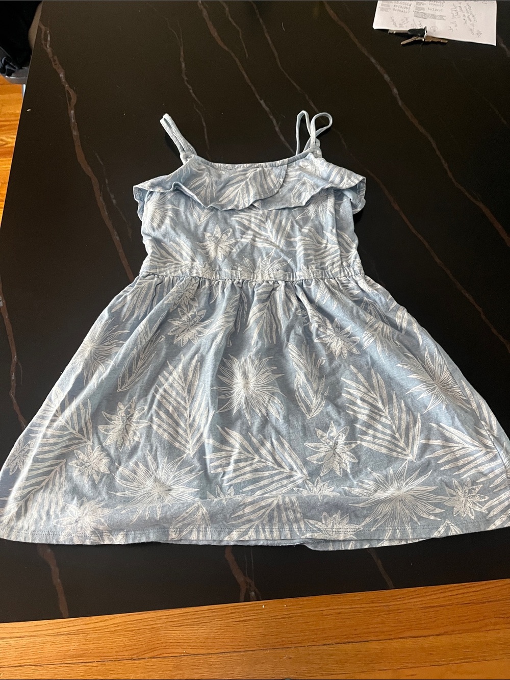 Crazy 8 Light Blue Tropical Print Sundress